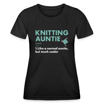 Knitter Auntie Definition Knitting - Women's Functional T-Shirt - black - Front - AI Model Female 172 light (172cm)