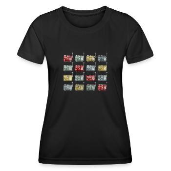 Retro Amateurfunk Funker Hamradio Funkstation - Frauen Funktions-T-Shirt - Schwarz - Vorne - AI Model Female 172 light (172cm)