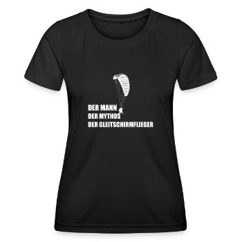 Gleitschirmflieger Paraglider Gleitschirm - Frauen Funktions-T-Shirt - Schwarz - Vorne - AI Model Female 172 light (172cm)