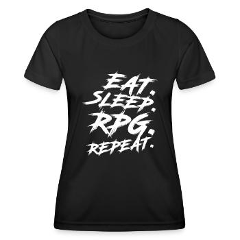 Eat Sleep RPG Répétez le jeu de rôle RPG - T-shirt sport Femme - noir - Devant - AI Model Female 172 light (172cm)