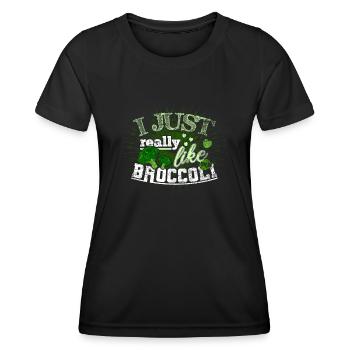 Légumes au brocoli - T-shirt sport Femme - noir - Devant - AI Model Female 172 light (172cm)