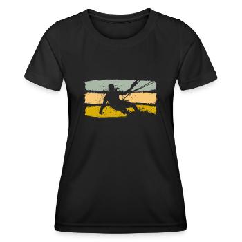 Kiteboard kiteboarding - Women's Functional T-Shirt - black - Front - AI Model Female 172 light (172cm)