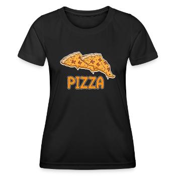 Math Pizza Pi - Frauen Funktions-T-Shirt - Schwarz - Vorne - AI Model Female 172 light (172cm)