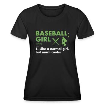 Sport Girl Definition Baseball - Frauen Funktions-T-Shirt - Schwarz - Vorne - AI Model Female 172 light (172cm)
