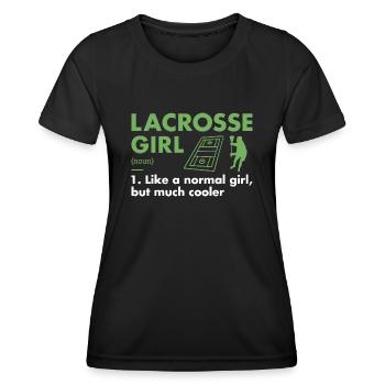 Sport Girl Definition Lacrosse - Women's Functional T-Shirt - black - Front - AI Model Female 172 light (172cm)