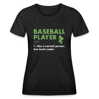 Définition du joueur de sport Baseball - T-shirt sport Femme - noir - Devant - AI Model Female 172 light (172cm)