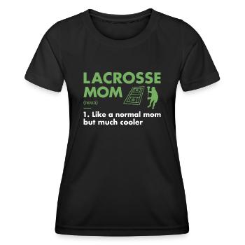 Sport Mom Definition Lacrosse - Frauen Funktions-T-Shirt - Schwarz - Vorne - AI Model Female 172 light (172cm)