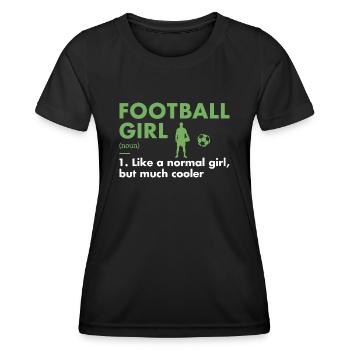 Sport Girl Definition Football - Frauen Funktions-T-Shirt - Schwarz - Vorne - AI Model Female 172 light (172cm)