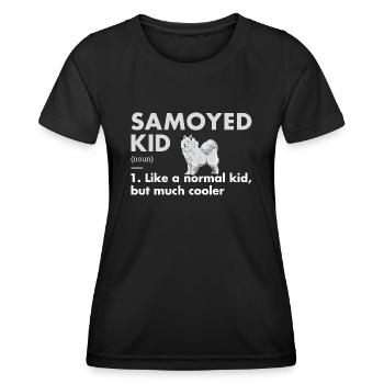 Définition de l'enfant Samoyède - T-shirt sport Femme - noir - Devant - AI Model Female 172 light (172cm)