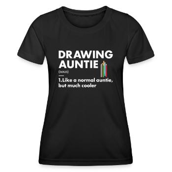 Tiroir Auntie Définition Dessin - T-shirt sport Femme - noir - Devant - AI Model Female 172 light (172cm)