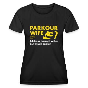 Traceur Wife Definition Parkour - Frauen Funktions-T-Shirt - Schwarz - Vorne - AI Model Female 172 light (172cm)