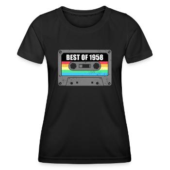 Geburtstag Best Of 1958 Jahrgang Vintage 1958 - Frauen Funktions-T-Shirt - Schwarz - Vorne - AI Model Female 172 light (172cm)