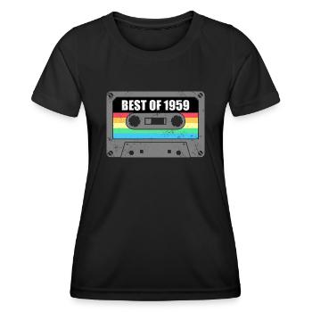 Anniversaire Best Of 1959 Vintage Vintage 1959 - T-shirt sport Femme - noir - Devant - AI Model Female 172 light (172cm)