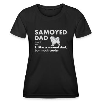 Définition du père Samoyède - T-shirt sport Femme - noir - Devant - AI Model Female 172 light (172cm)