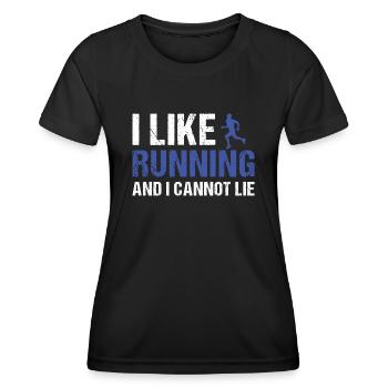 Sport I Like Running - Frauen Funktions-T-Shirt - Schwarz - Vorne - AI Model Female 172 light (172cm)