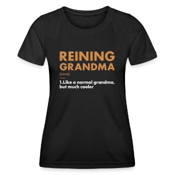 Reiner Grandma Definition Reining - Frauen Funktions-T-Shirt - Schwarz - Vorne - AI Model Female 172 light (172cm)