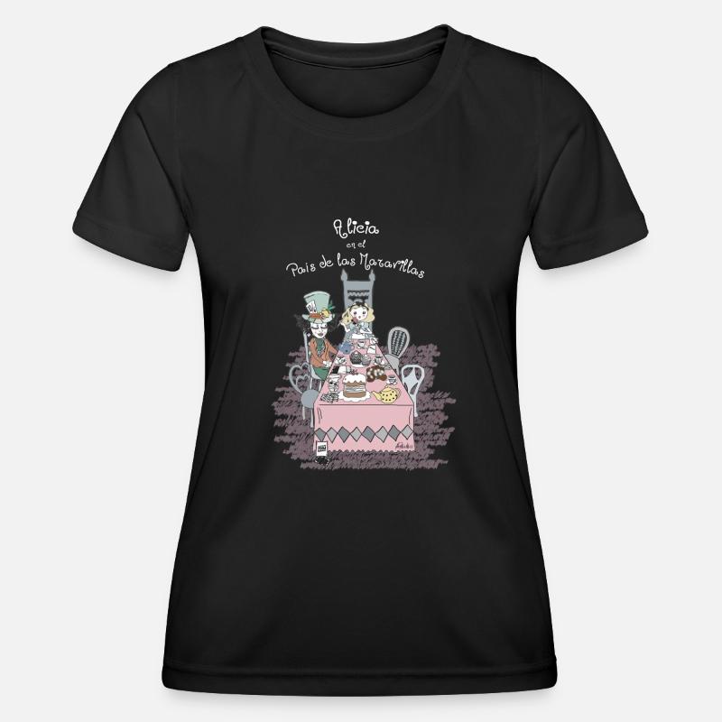 Alice white text - Women's Functional T-Shirt - black