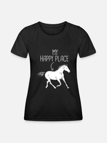 My Happy Place Horse Riding - Women's Functional T-Shirt - black