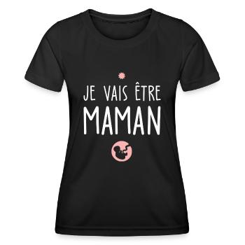je vais être maman / future maman d'amour - T-shirt sport Femme - noir - Devant - AI Model Female 172 light (172cm)
