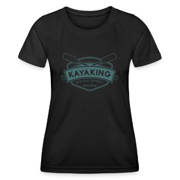 Kayaking Water Sport Whitewater Kayaking - Women's Functional T-Shirt - black - Front - AI Model Female 172 light (172cm)