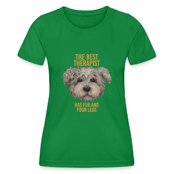 HUND DER BESTE THERAPEUT - Frauen Funktions-T-Shirt - Kelly Green - Vorne - AI Model Female 172 dark (172cm)