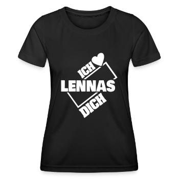 Liebespaar Liebe Couple Kuss Lennas - Frauen Funktions-T-Shirt - Schwarz - Vorne - AI Model Female 172 light (172cm)