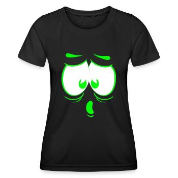 visage fou heureux dessin animé visage heureux dessin animé - T-shirt sport Femme - noir - Devant - AI Model Female 172 light (172cm)