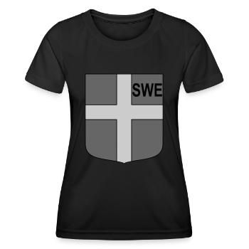 Bouclier tactique de l’ENG - T-shirt sport Femme - noir - Devant - AI Model Female 172 light (172cm)