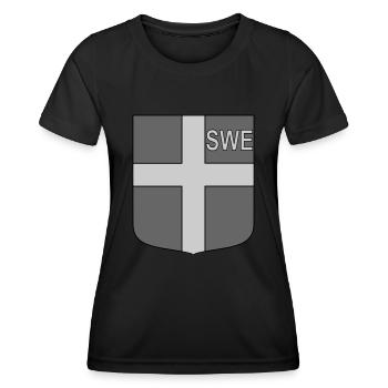 Bouclier tactique de l’ENG - T-shirt sport Femme - noir - Devant - AI Model Female 172 light (172cm)