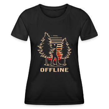 Randonnée « hors ligne » Trekking Hiking Trail Temps de randonnée - T-shirt sport Femme - noir - Devant - AI Model Female 172 light (172cm)