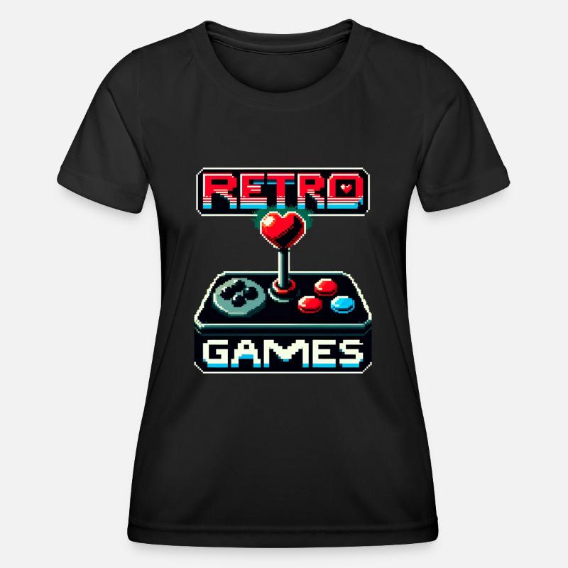Retro Games Passion - Women's Functional T-Shirt - black