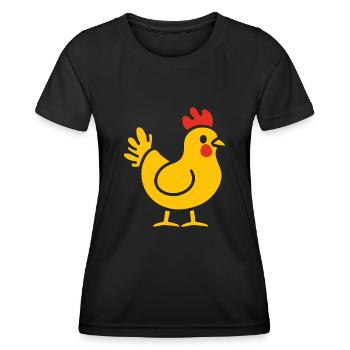 Poulet - T-shirt sport Femme - noir - Devant - AI Model Female 172 light (172cm)