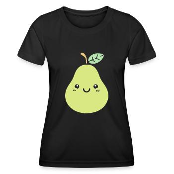 Poire - T-shirt sport Femme - noir - Devant - AI Model Female 172 light (172cm)