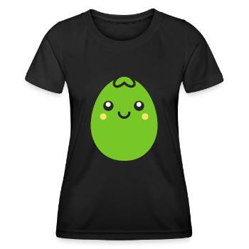 Erbse - Frauen Funktions-T-Shirt - Schwarz - Vorne - AI Model Female 172 light (172cm)
