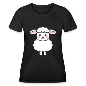 Agneau - T-shirt sport Femme - noir - Devant - AI Model Female 172 light (172cm)