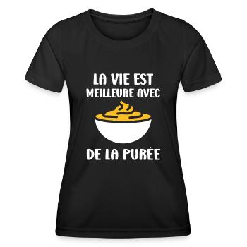 Purée - T-shirt sport Femme - noir - Devant - AI Model Female 172 light (172cm)
