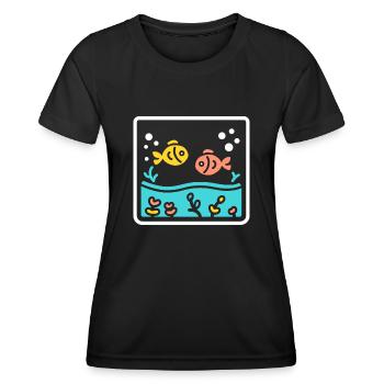 Aquarium - Frauen Funktions-T-Shirt - Schwarz - Vorne - AI Model Female 172 light (172cm)