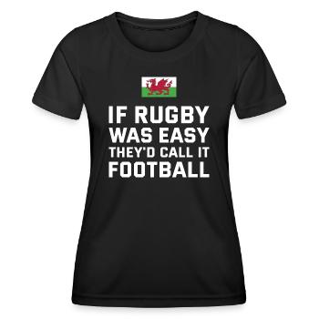 If Rugby Was Easy Wales Rugby - Women's Functional T-Shirt - black - Front - AI Model Female 172 light (172cm)