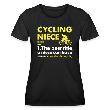 Sport Niece Cycling - Frauen Funktions-T-Shirt - Schwarz - Vorne - AI Model Female 172 light (172cm)