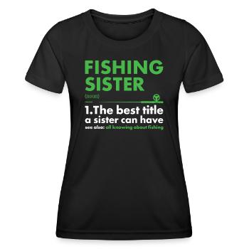 Fisher Sister Définition Pêche - T-shirt sport Femme - noir - Devant - AI Model Female 172 light (172cm)