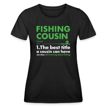 Fisher Cousin Définition Pêche - T-shirt sport Femme - noir - Devant - AI Model Female 172 light (172cm)