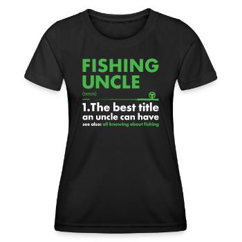 Fisher Uncle Définition Pêche - T-shirt sport Femme - noir - Devant - AI Model Female 172 light (172cm)
