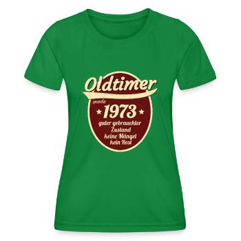 1973 - Frauen Funktions-T-Shirt - Kelly Green - Vorne - AI Model Female 172 dark (172cm)