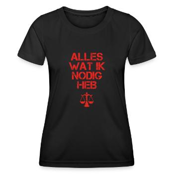 presentje wat ik nodig anwalt justiz justice - Frauen Funktions-T-Shirt - Schwarz - Vorne - AI Model Female 172 light (172cm)