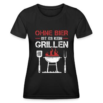 Griller BBQ Grill Grillmeister Grillen Grillparty - Frauen Funktions-T-Shirt - Schwarz - Vorne - AI Model Female 172 light (172cm)