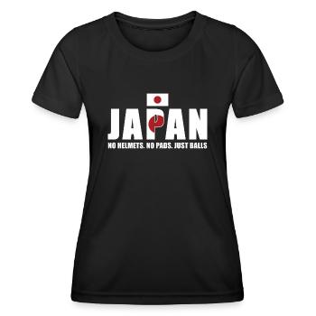 No Helmets No Pads Just Balls Japan Rugby - Frauen Funktions-T-Shirt - Schwarz - Vorne - AI Model Female 172 light (172cm)