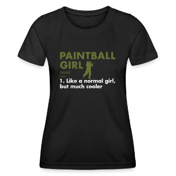 Sport Girl Definition Paintball - Women's Functional T-Shirt - black - Front - AI Model Female 172 light (172cm)