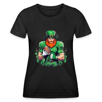 St. Patrick’s Day Shamrock Football américain - T-shirt sport Femme - noir - Devant - AI Model Female 172 light (172cm)