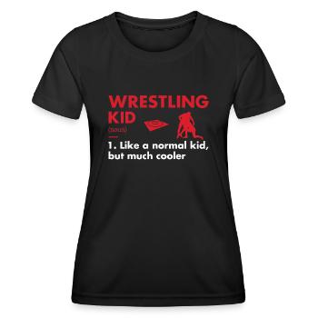 Sport Kid Définition Lutte - T-shirt sport Femme - noir - Devant - AI Model Female 172 light (172cm)