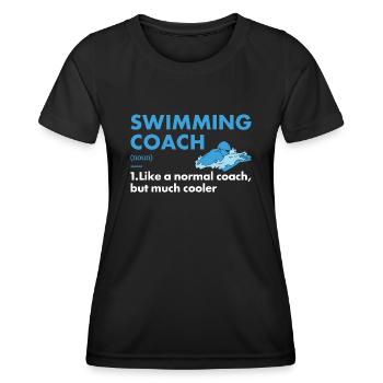 Sport Coach Swimming - Frauen Funktions-T-Shirt - Schwarz - Vorne - AI Model Female 172 light (172cm)